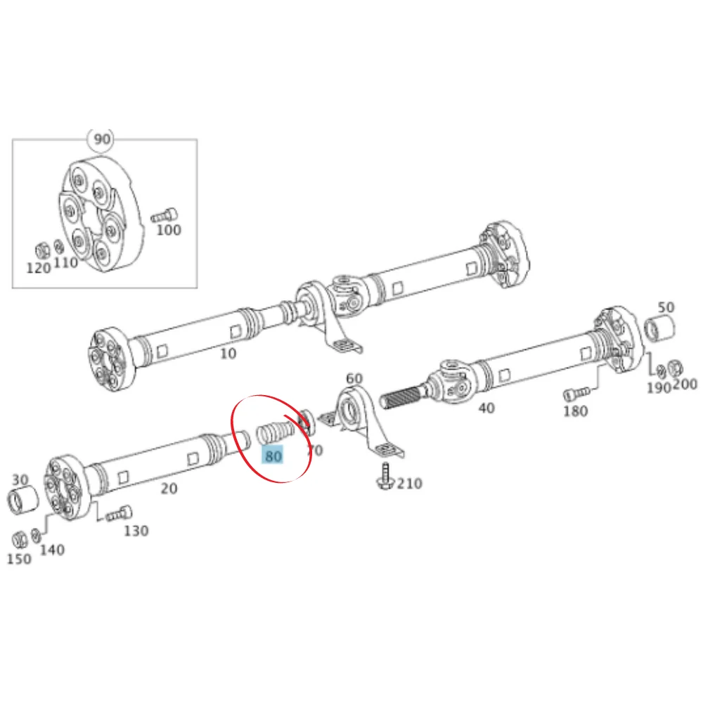 Original Mercedes Benz Propeller Shaft Rack Boot W115 W123 W116 W126 W203 W210 W211 2024110497 2024110097 1154110697 356