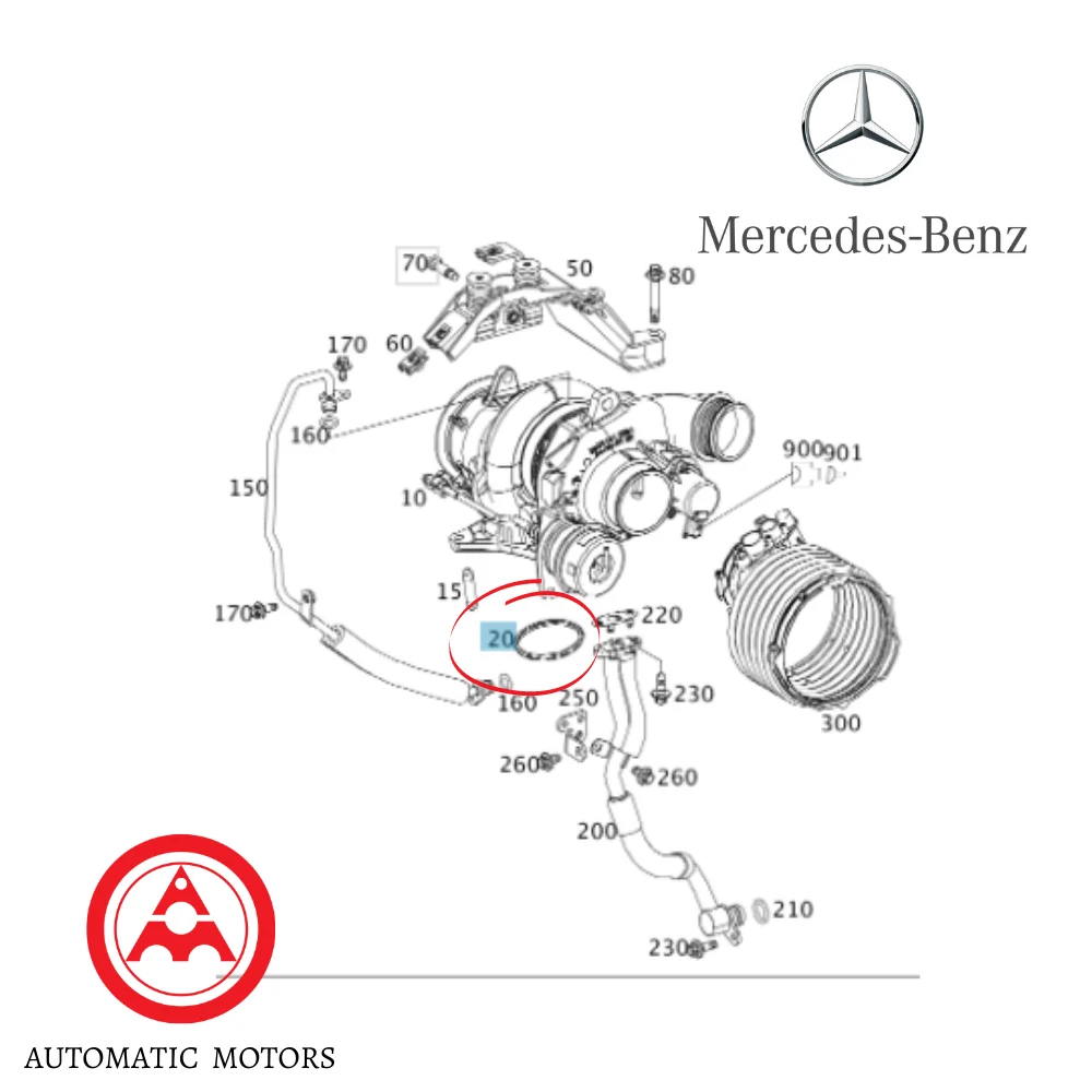 Original Mercedes Benz Turbo Gasket Seal M133 1331440180 564920