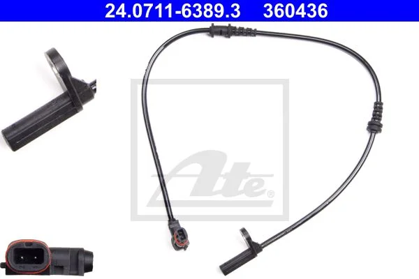 Mercedes Benz ATE Front Wheel Abs Sensor L/R W172 1729056101 1725400017 24071163893