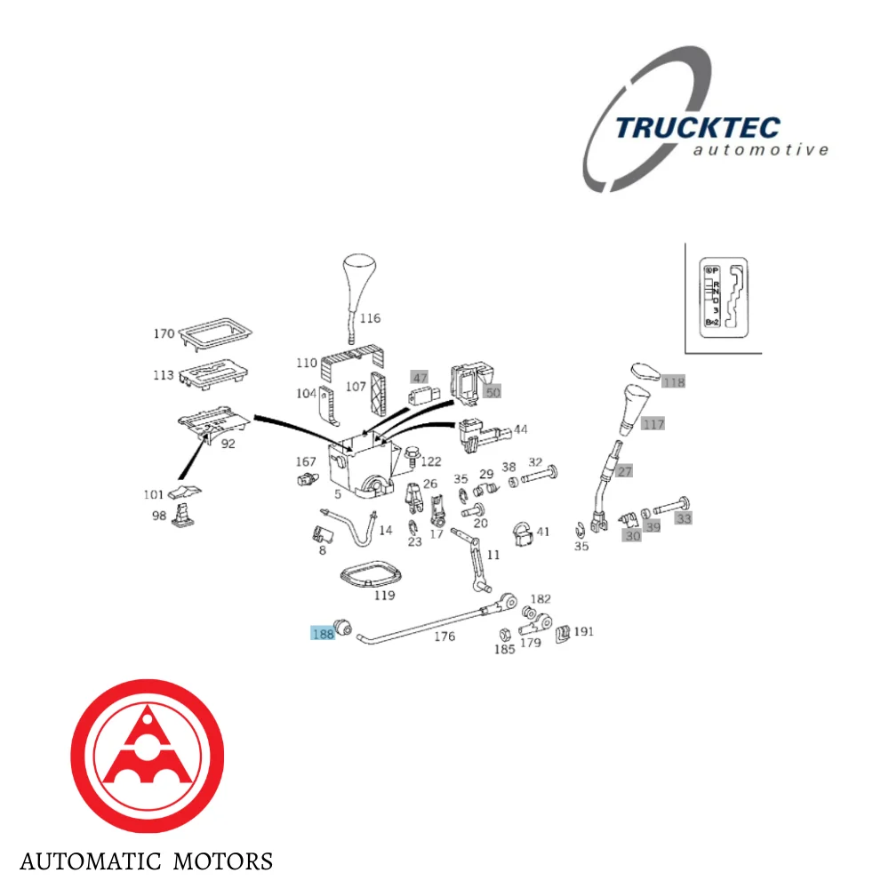 Mercedes Benz Trucktec Automatic Transmission Gear Shift Link Ny Bush W123 W116 W126 W124 1159920310 1249920010 0267117