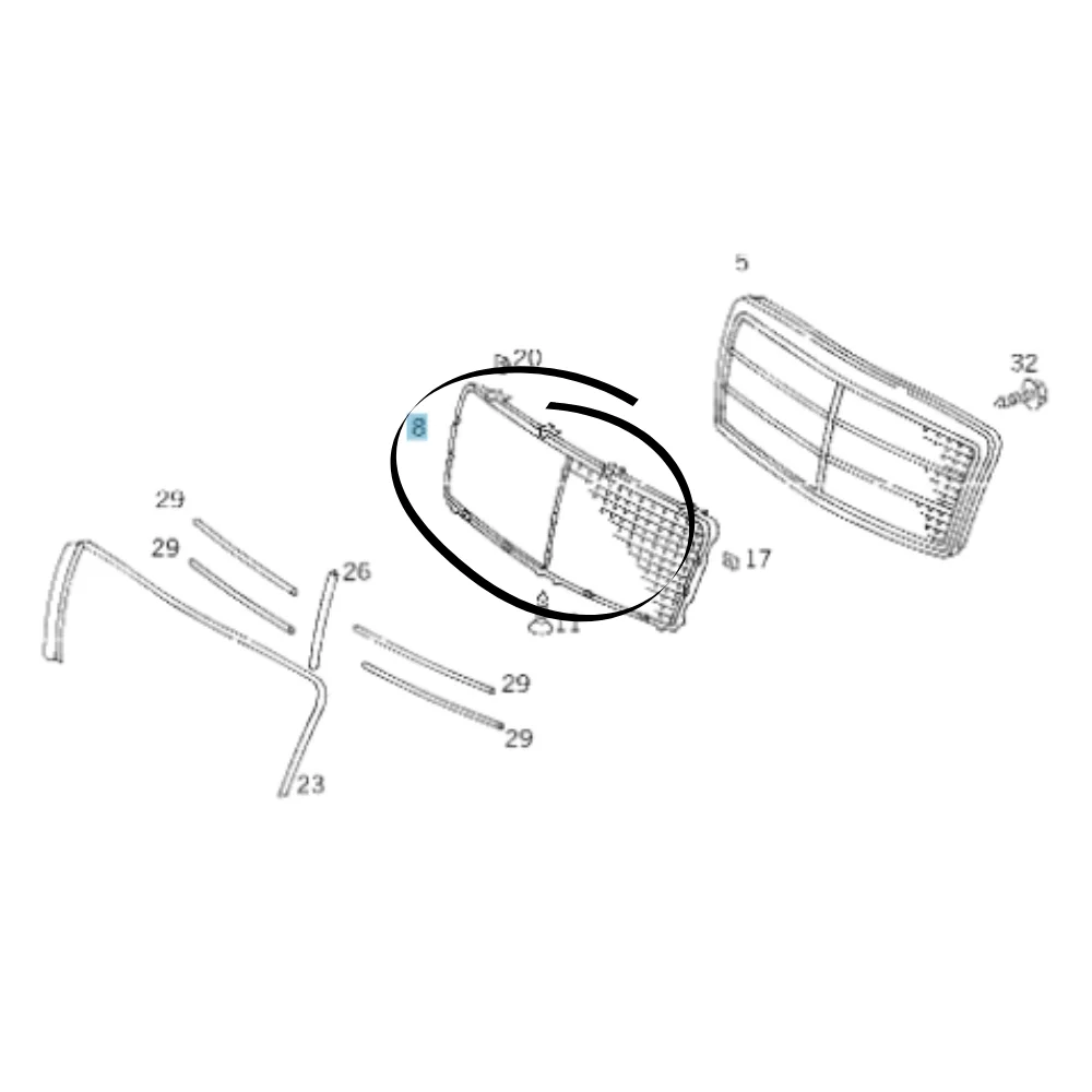 Mercedes Benz EZ Front Grille W202 UTC 2028880023