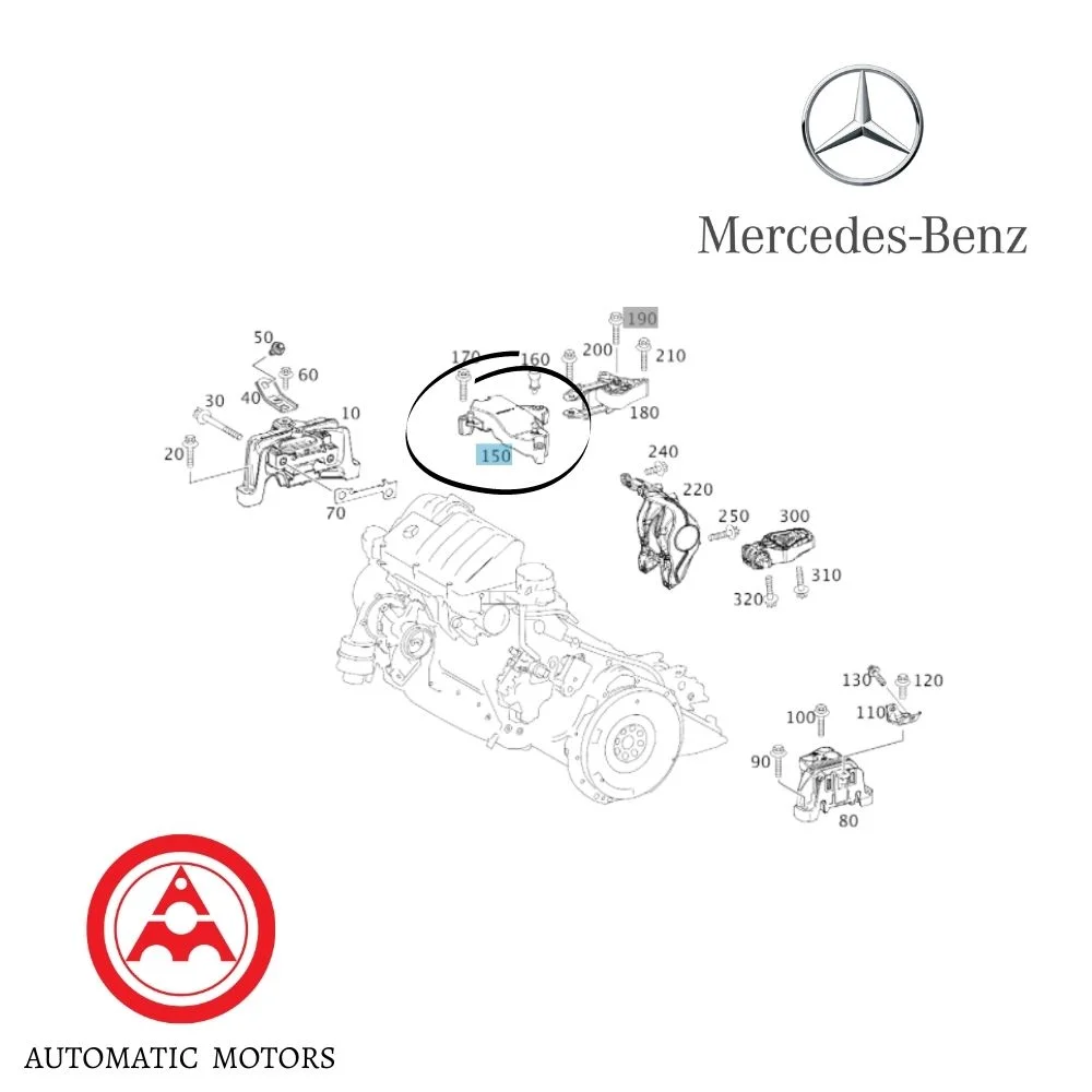 Original Mercedes Benz Engine Mounting Top R/H W117 W156 W176 W246 2702200106 2702200006 2702230002
