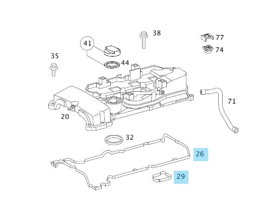 Mercedes Benz Elring Valve Cover Gasket Kit M271 Komp 2710160921 153641101 428490