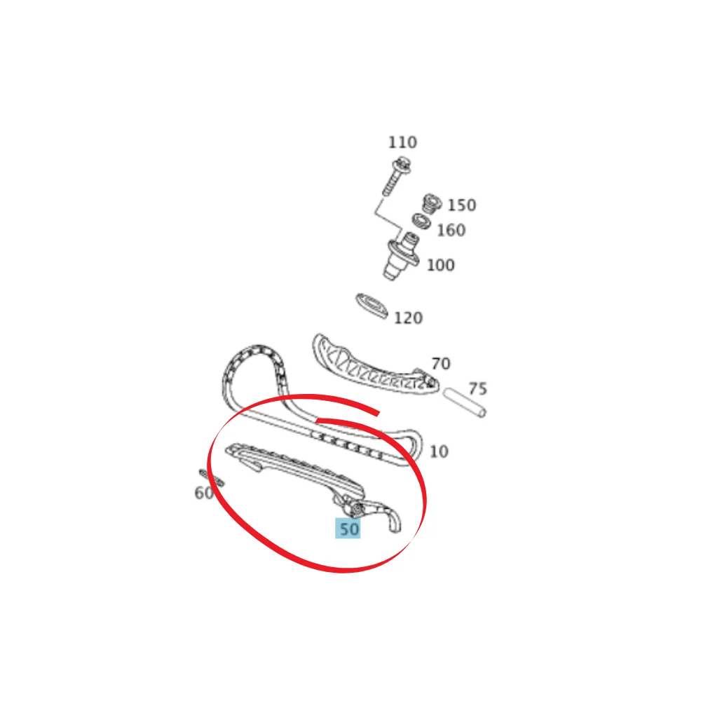 Mercedes Benz BBR Timing Rail W/Oil PP Rail , Bottom M266 2660500016 0011017363