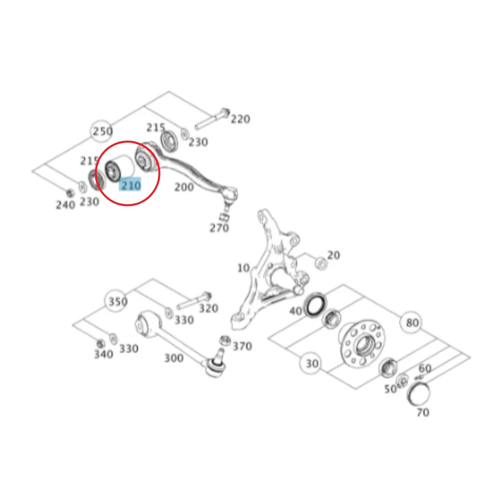 Mercedes Benz Lemforder Front Top Arm Bush W204 W207 2043331114 3540001 0146100019/HD