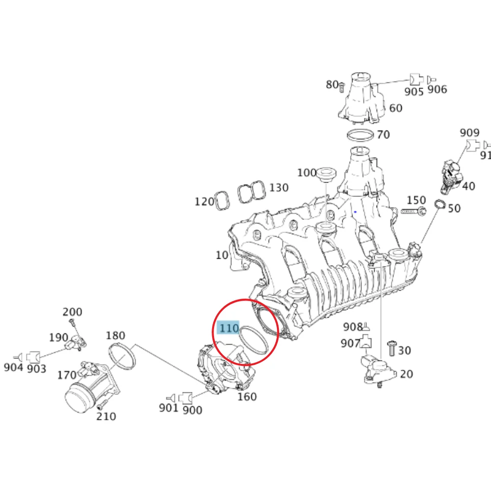 Original Mercedes Benz Intake Manifold Gasket Seal M271-CGI TROT>INT-MF (USE-1) 2710960380 407763600