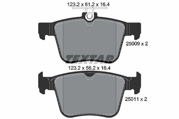 Audi A3 Tt Vw Gf Pst Tig Tr Textar Rear Brake Pad Set 3Q0698451 2500901 3Q0698451B Q0698451C 3Q0698451D 3Q0698451E 3QF69