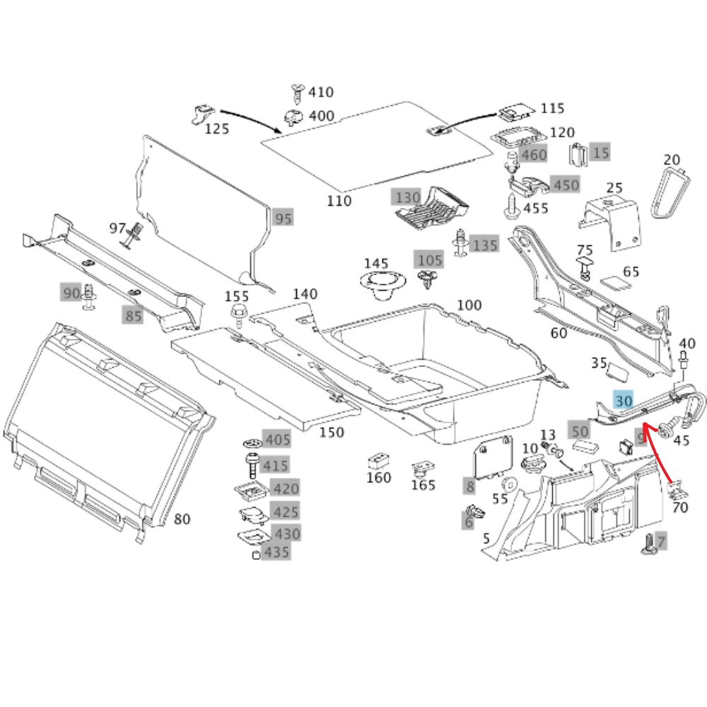 Original Mercedes Benz T/L PNL TOP SIDE COVER L/H W211 ON-RR-FDR-TOP-SIDE 2116930133