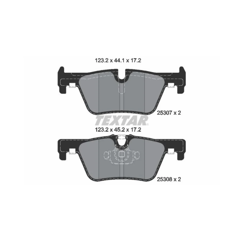 Bmw F30-320/28i F20-116/18/25i F32-420i Textar Rear Brake Pad Set 0252530717 34216850569 34206799809 34206873094 2530701