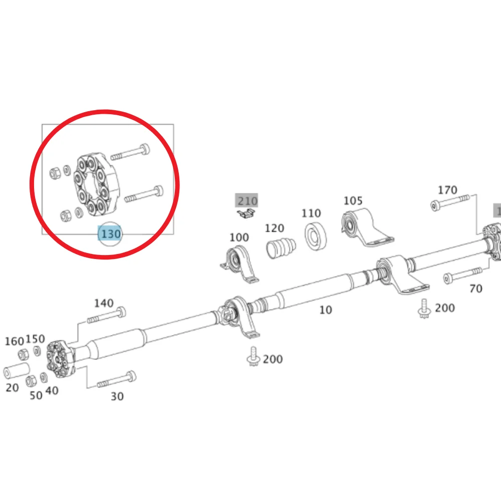 Mercedes Benz Meyle PropShaft Coupling Kit 110MM/M12 W212 W203 C270CDI-F/R C320-R W221 2034100215 0004110200