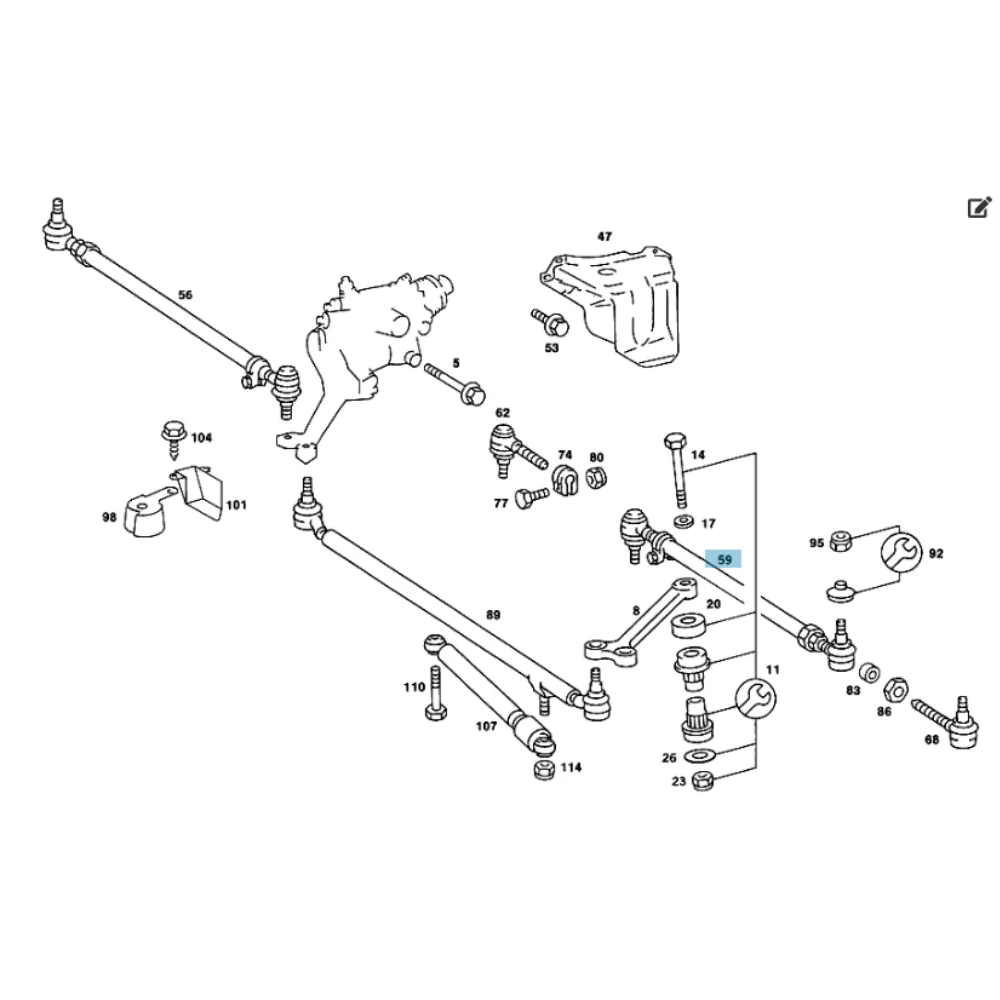 Mercedes Benz Bbr Steering Side Rod W201 190E 2013301503 2013301603 2013300703 0160303094 0011019156