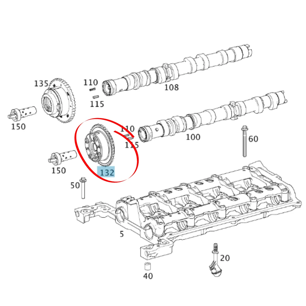 Mercedes Benz Automitive-Tronic Intake Camshaft Adjuster Gear L/H CGI M271-820/860/861 2710503347 2710502547 2710502947
