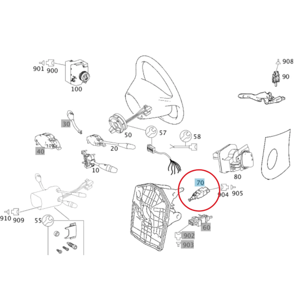 Original Mercedes Benz Pedal Brake Contact Switch W211 W219 W245 W639 FC 4-FL-PIN 0015456709 0015454409