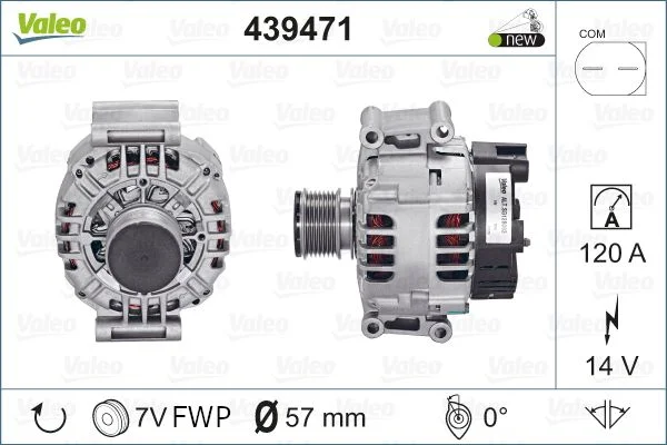 Mercedes Benz Valeo Alternator 120A M271 W203-040 042 043 046 W171-442 2711540902 2711540802 437430 439471 0124515088 01