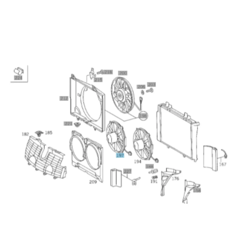 Mercedes Benz Bbr Radiator Fan / Auto Fan Left / Right W202 0015001393 0015001293 0142360012 0016000028