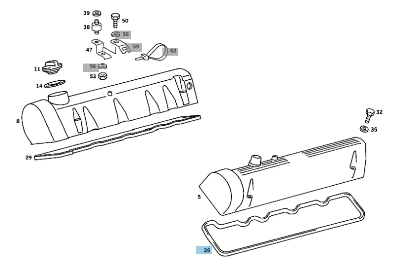 Victor Reinz Valve Cover Gasket Left Side Mercedes Benz M116 M117 350 450 380 500 191698 1160161321 0210004 1160160521 7