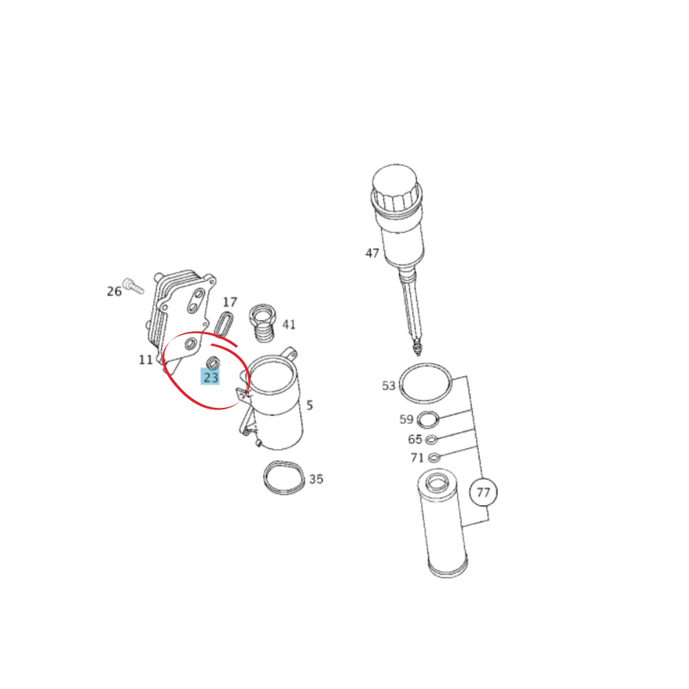 Mercedes Benz Oil Filter Oil Cooler O-Ring M112 Seal , Round , 3892670080 1121840361 130250 703724700