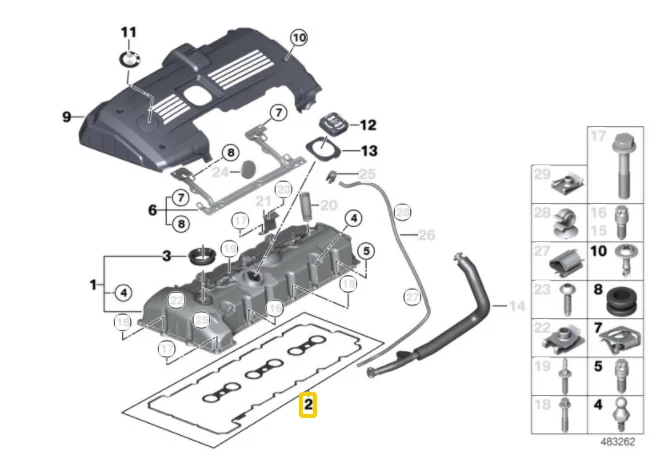 Victor Reinz Valve Cover Gasket Kit Bmw N52 Ute E60 525 5 30I E90 323 5 30I 11127536785 11127581215 153728901 534310