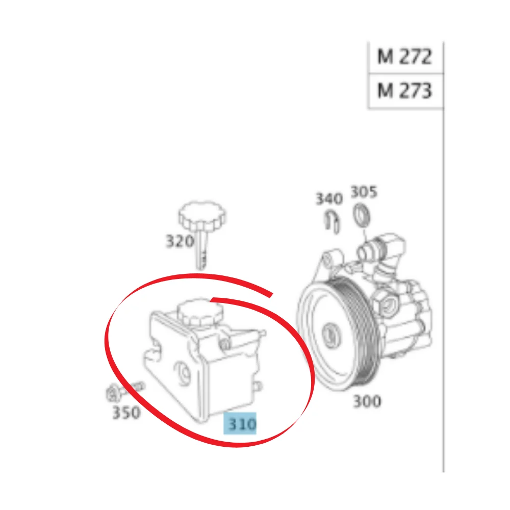 Mercedes Benz FEBI Steering Hydraulic Pump Tank Fluid With Cap W203 W204 W207 W209 W211 W212 W219 W221 W230 0004602383 0