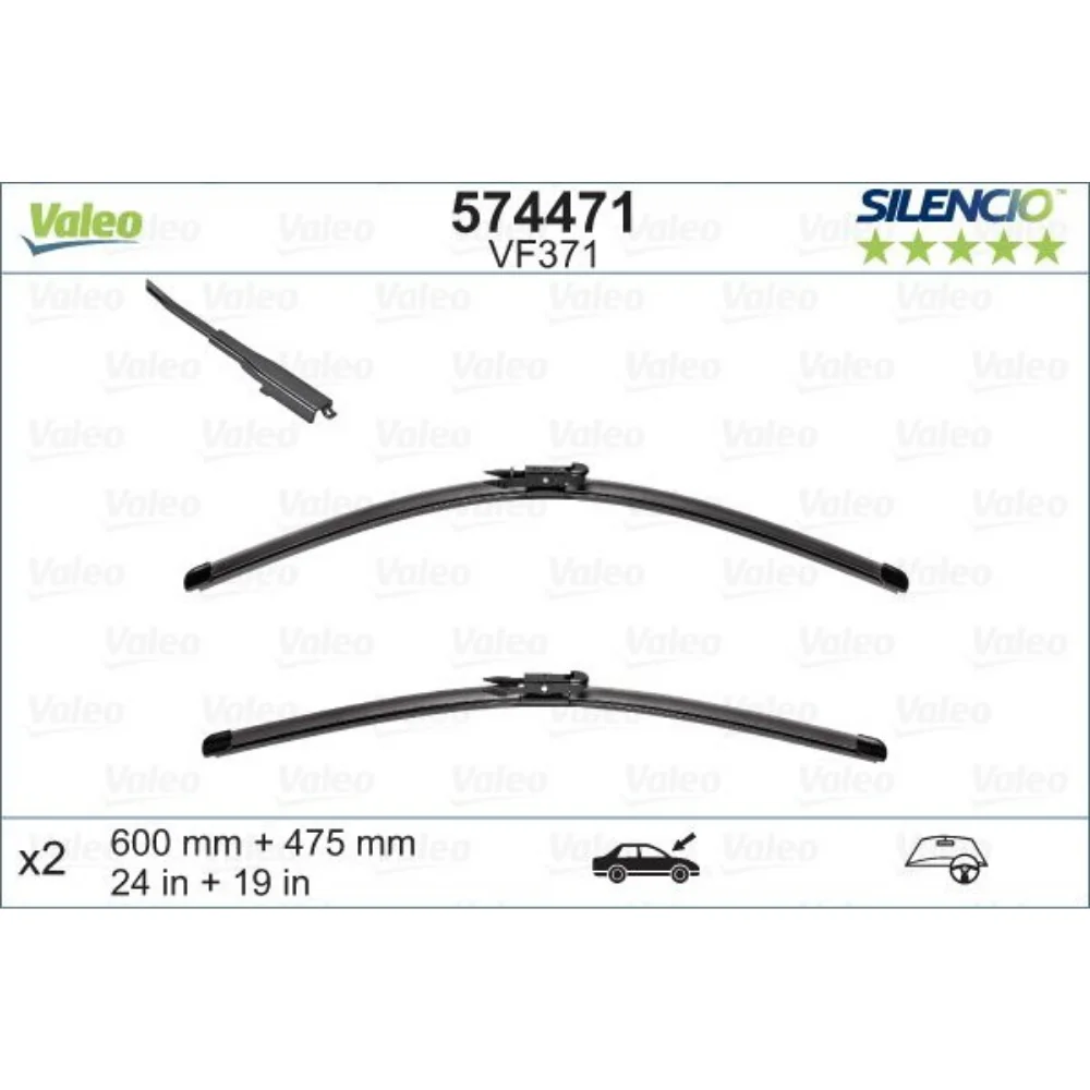 Mercedes Benz Valeo Front Wiper Blade Set W117 W156 W176-UTC BMW F30 E90-LCI 24"/19" 61612159628 574471 1768202700 17682