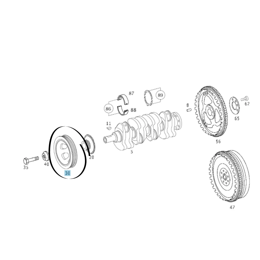 Mercedes Benz Bbr CrankShaft Pulley Vibration Damper M271 Kompressor 2710300003 503635 0011017379