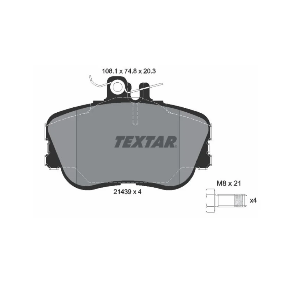 Mercedes Benz Textar Front Brake Pad Set W202 2143905 0024202120 0024202220 0054204620 0054200320