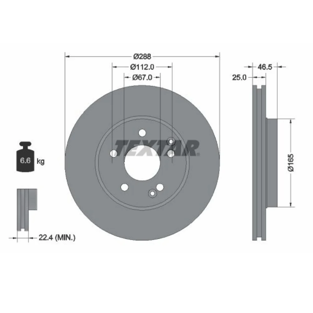 Mercedes Benz Textar Front Brake Disc SET W210 E200 E230 E240 W203 C200K 2034210312 2104210712 2104212412 0155212035 921