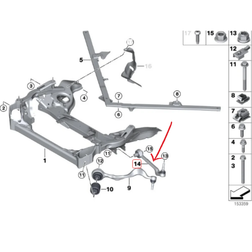 BMW E90 E87 X1-E84 Z4-E89 Lemforder Front Lower Arm L/H 31126770849 3033801 3160500022 31122405859