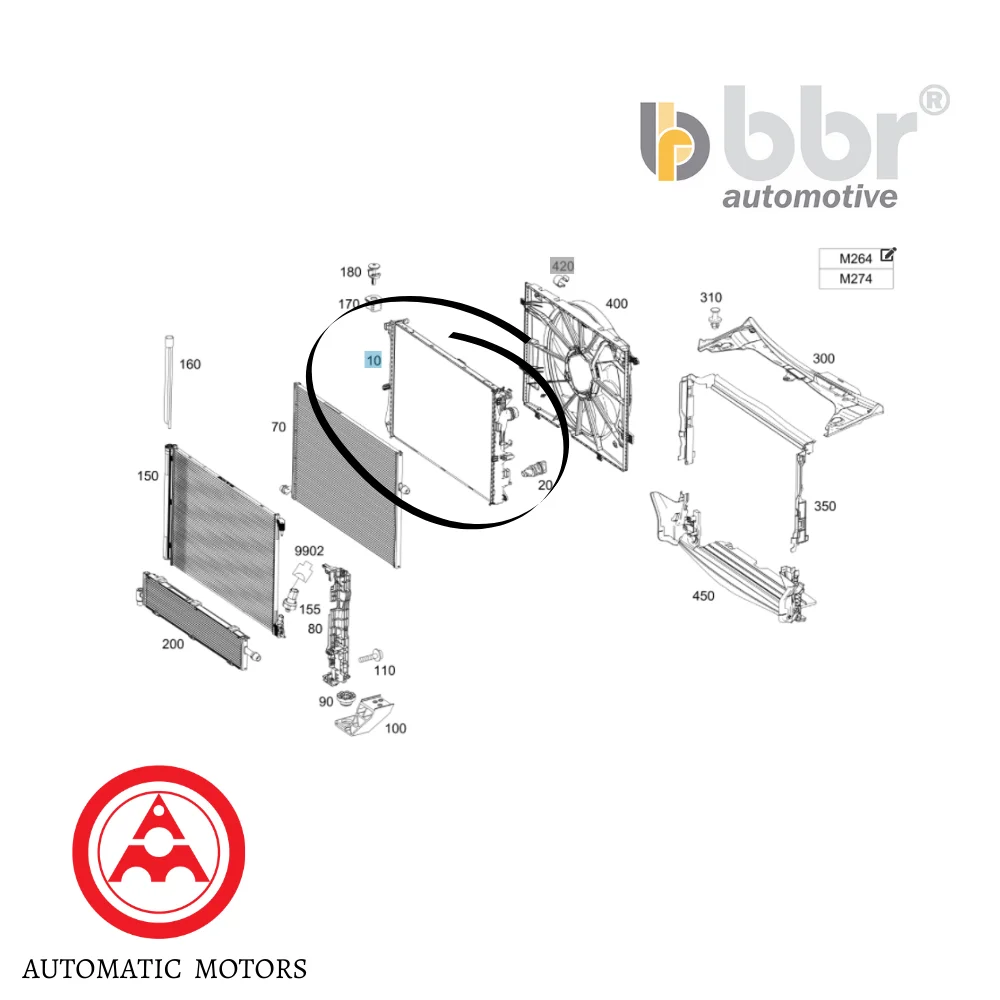 Mercedes Benz Bbr Radiator AA W205 W213 - 0995007303 0995002203 0995002103 8MK376908101B 8MK376908091B 627033 0011026316