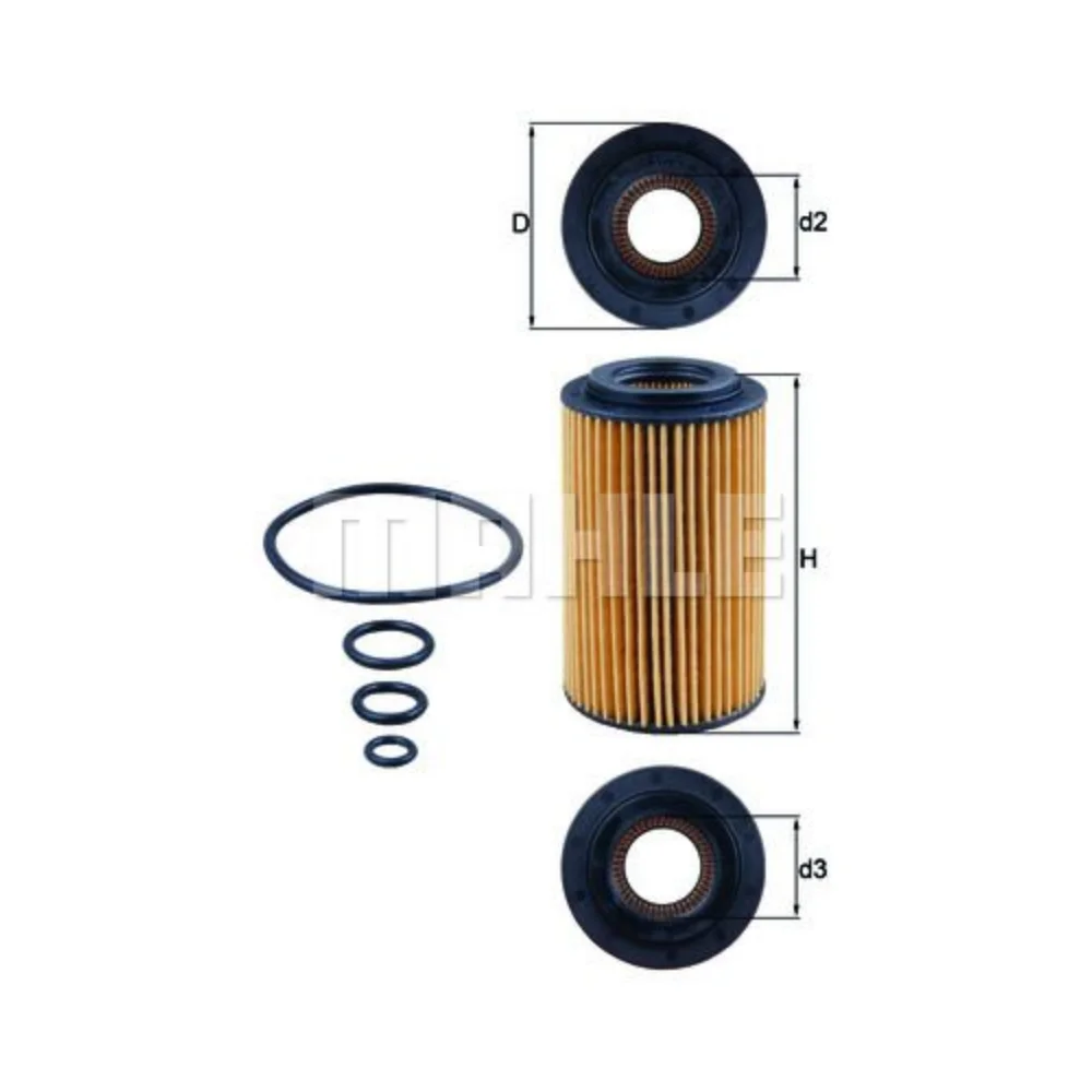 Mercedes Benz Mahle Oil Filter 4 O-Ring M112 M113 M272 M611 M612 M646 M647 0001802609 112180000 E11HD155 OX153/7D