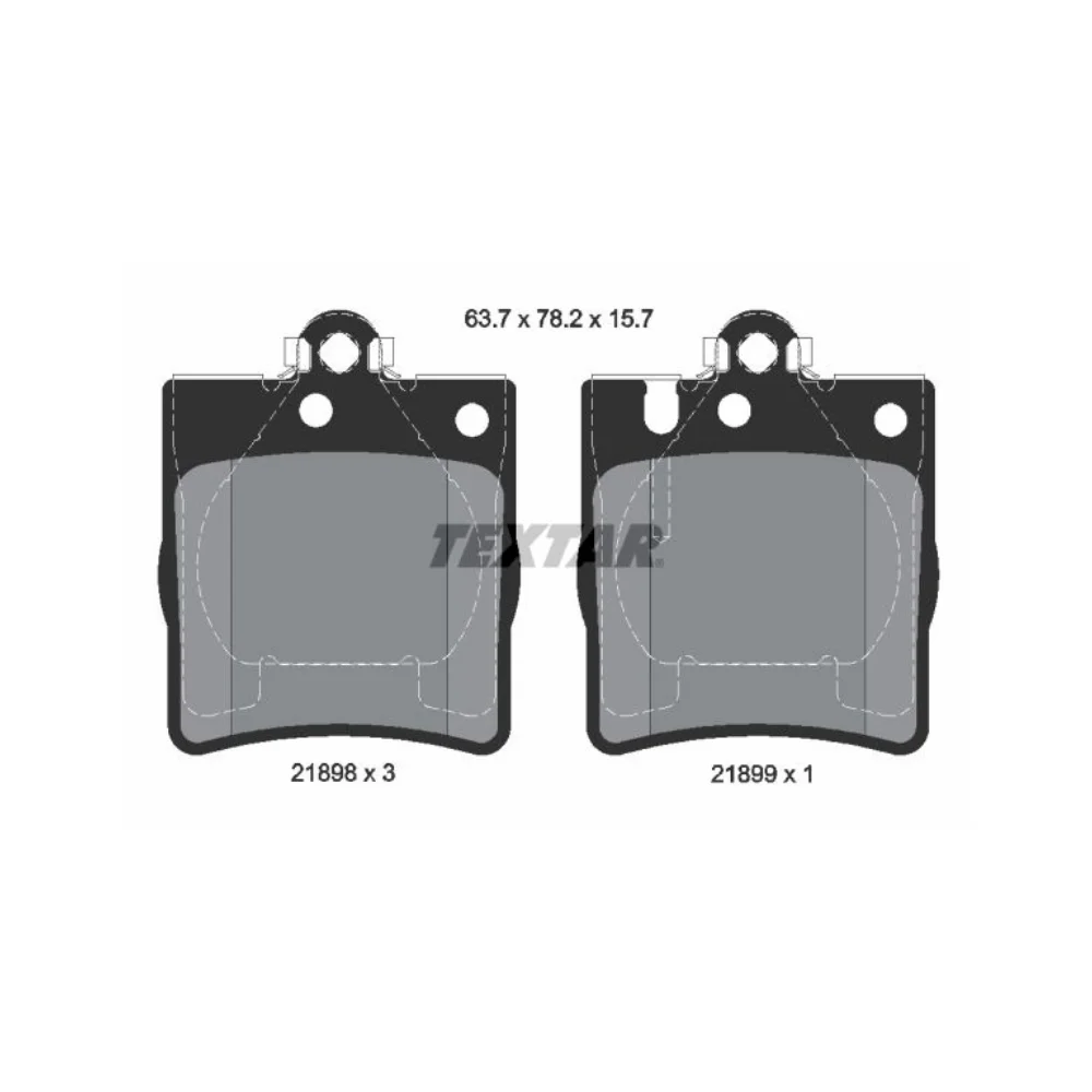 Mercedes Benz Textar Rear Brake Pad Set W210 V6-E240/280 98 W203-C240 270 1-Pin 0024205220 2189803 0034202820