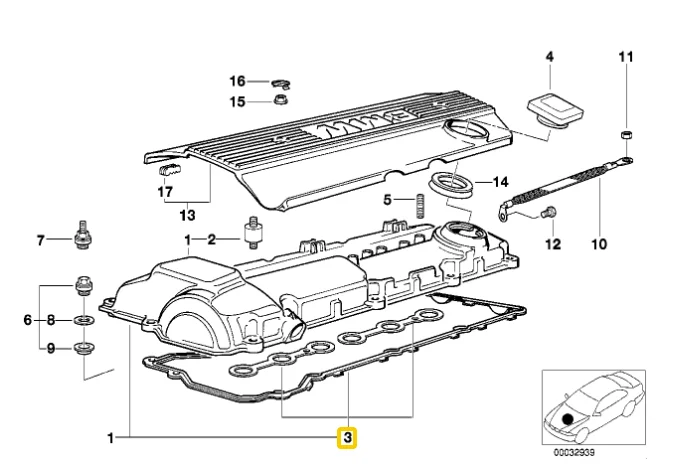 Victor Reinz Valve Cover Gasket Kit Bmw E36 M50-S Vanos 328I 9 95 11129070531 11120034107 302340 111700 153103601