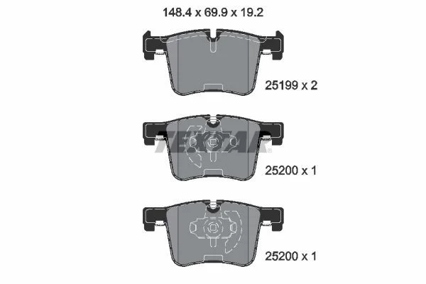 Bmw F30-328I F20-116 18 25I F25-X3 X4-F26 Textar Front Brake Pad Set 34116856193 2519901 34106799801 34106856191 3410685