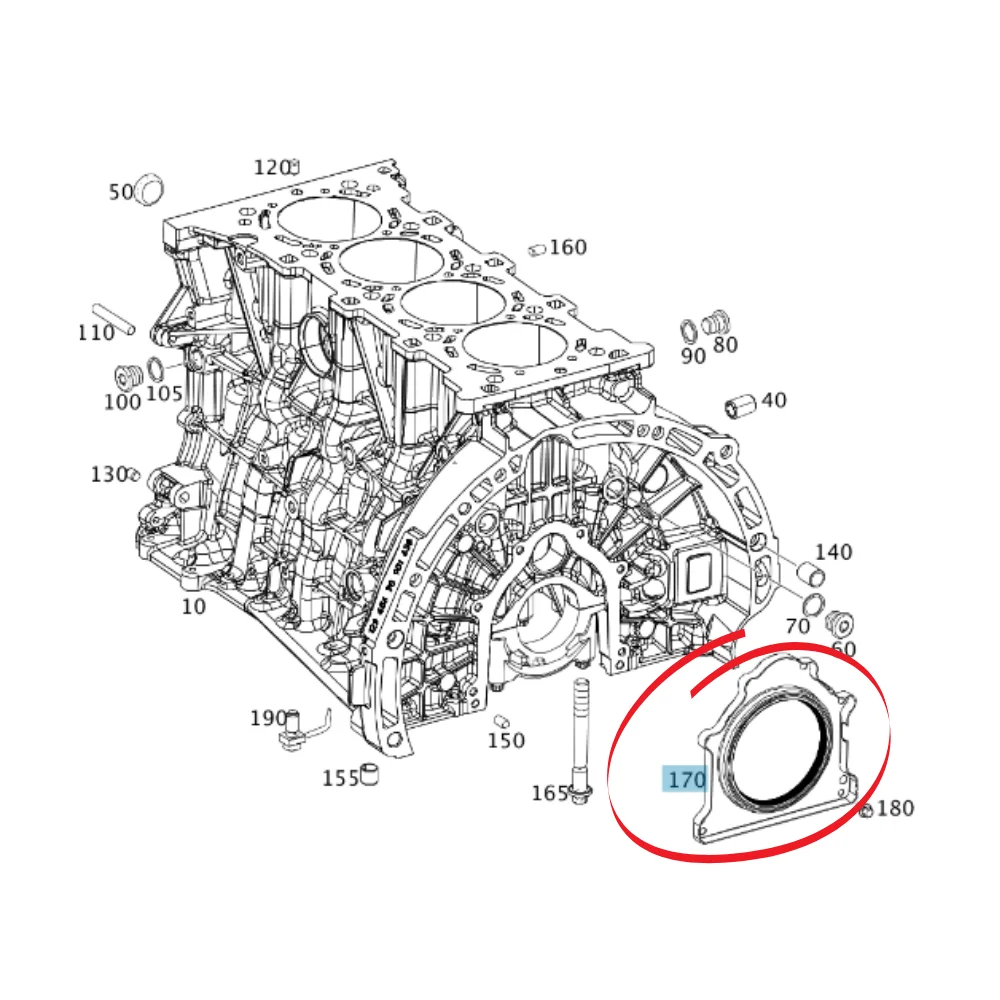 Mercedes Benz Victor Reinz Flywheel Oil Seal W/Housing M133-45AMG 1330100700 811043200
