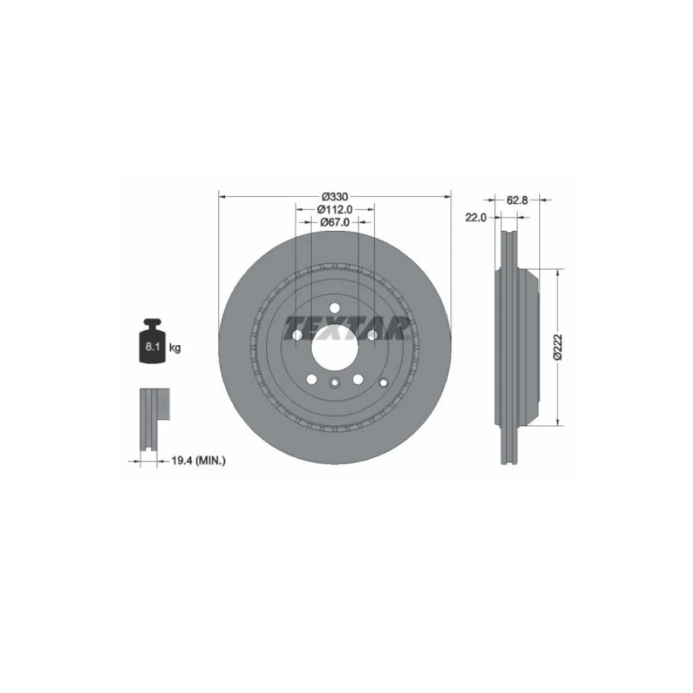 Mercedes Benz Textar Rear Brake Disc SET W164 W251 Vent 1644230612 1644231312 1644231112 0155232098/PD 0155230040/PD 921
