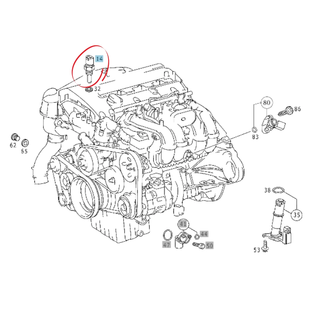 Mercedes Benz Meyle Water Temperature CU SWITCH M111 M646 2-N-PIN B50 0051536328 0005426218 0051532328