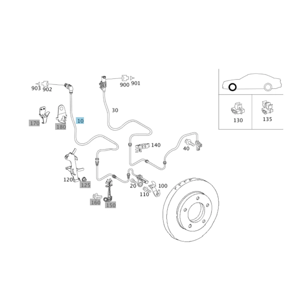 Mercedes Benz Textar Front Wheel A.B.S Sensor L/R W221 2219057600 2219057100 2215400317 2215401217 2219050001 2219055700