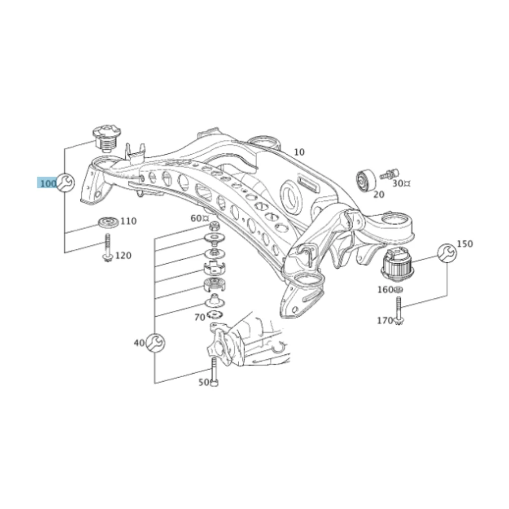 Mercedes Benz Meyle Rear Body Mounting Kit Front W210 Small 2103505808 0140350026