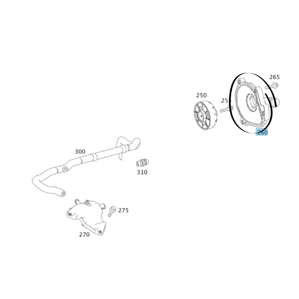 Mercedes Benz Bbr Oil Separator Rear Housing Cover M272 M273 2720100631 2720100431 2720100231 0210189 0011022067