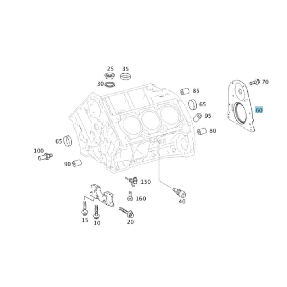 Original Mercedes Benz Flywheel Oil Seal with Housing M272 2720100414 2720100514 2720100614 2720100814