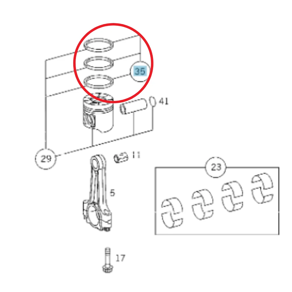 Mercedes Benz NPR Piston Rings 88.50MM M611 M612 M646 M647 M648 [ 2.5X2X3 ] 8912745000 8910895000 9108950 6460300124