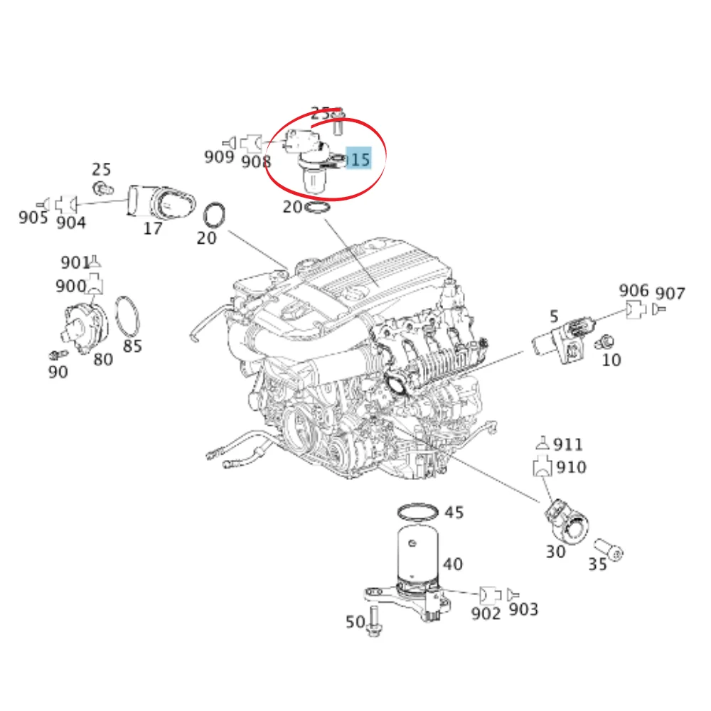 Mercedes Benz Meyle Intake / Exhaust CamShaft Tim Sensor M112 M271 M272 [3-FL-PIN] 0041539628 0041536028 0232103050 0041