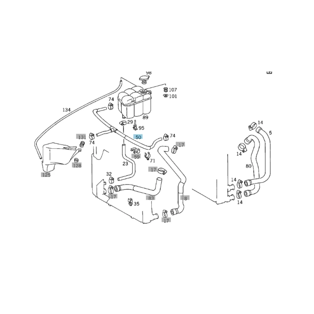Mercedes benz Meyle Radiator T Bre Hose W140 S280 320 1405000472 1405011325 1405010125 0192220007
