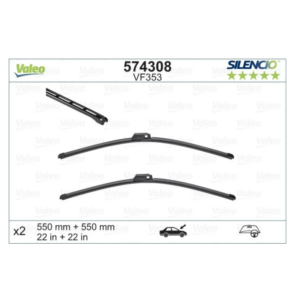 Mercedes Benz Valeo Front Windscreen Wiper Blade Set W203-FC Aero-Type 2038207100 2038202645 2038201445 3397009016 11937