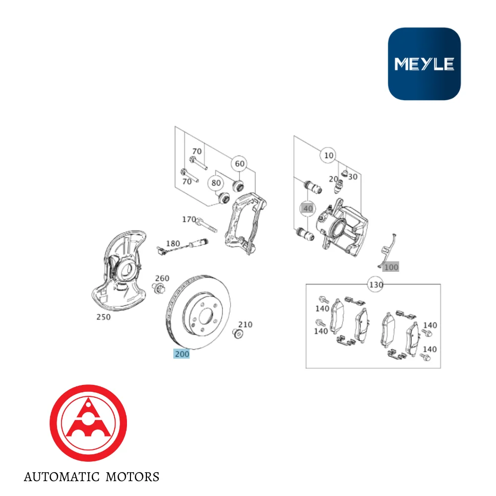 Mercedes Benz Meyle Front Brake Disc W204-C180 2044210012 0004211912 0155212098/PD 0835212098/PD 92159603