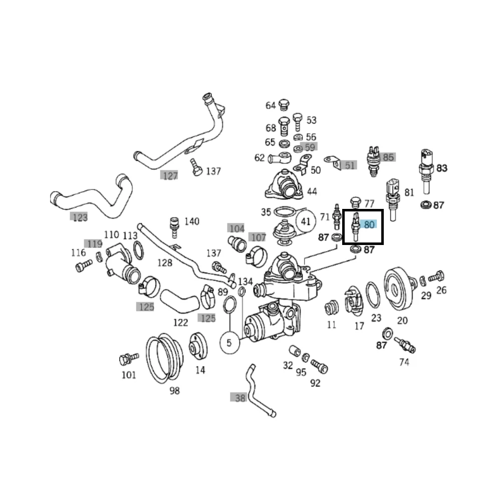 Mercedes Benz Mahle Temperature Sensor / Fan Magnetic Switch M102 S M103 Fe M104 0085424517 66PT009107391 0085425617/04