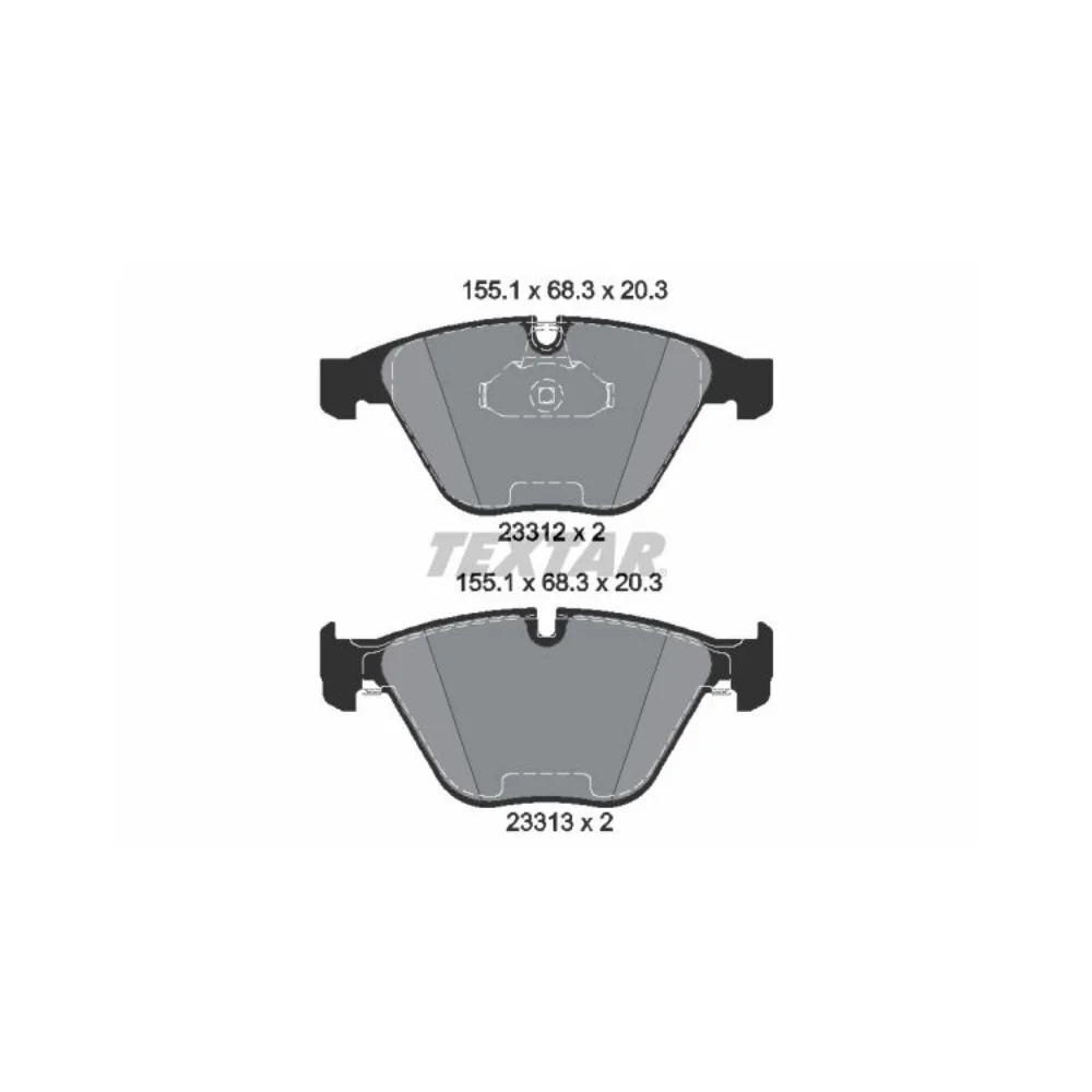 Textar Front Brake Pad Set Bmw E60-525i N52 530i E65 E66 E63-645Ci 2331214 34116761284 34116764540 34116761283