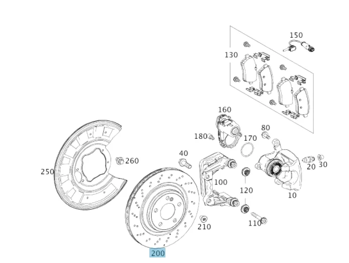 Original Mercedes Benz Rear Brake Disc W222 2224200472 2224231000 0986479G36BH 92331805TX