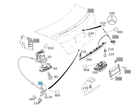 Original Mercedes Benz Rear Boot Lock AA W204 W212 2047500185 2047500485 2047500085