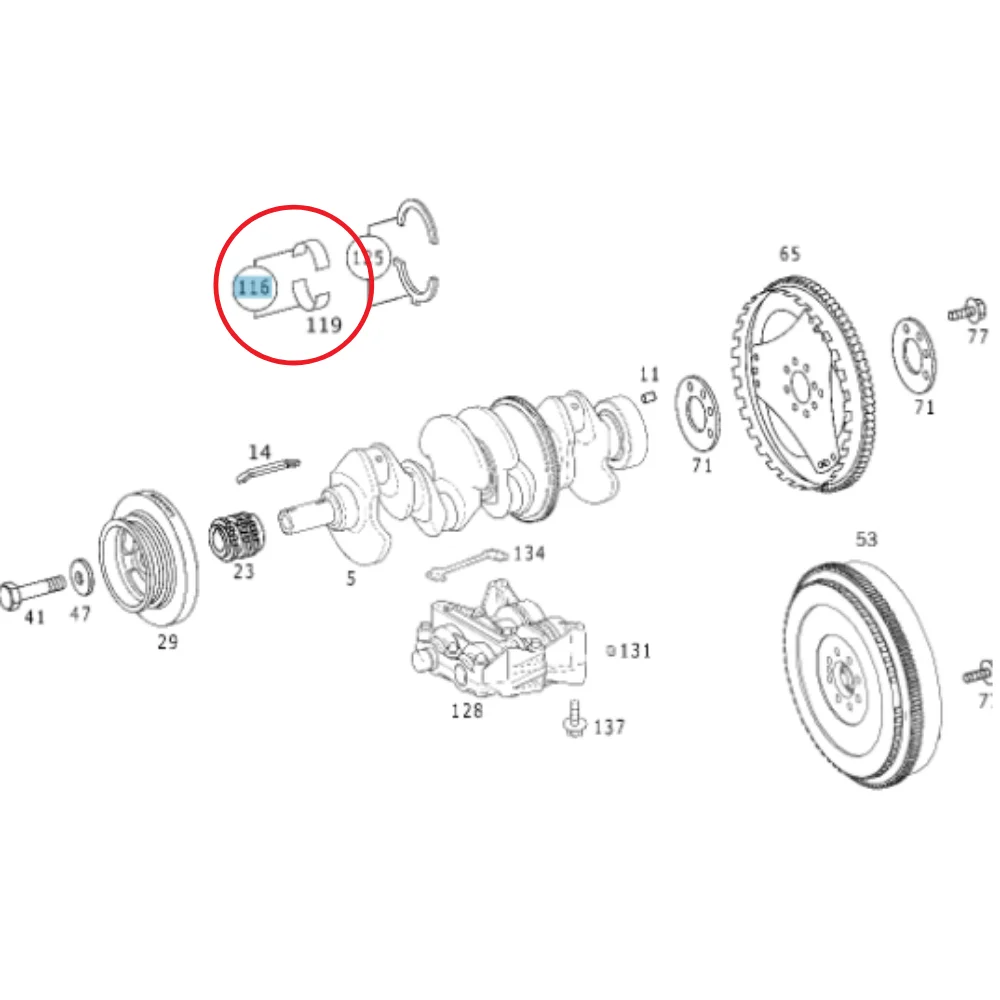 Mercedes Benz KS Main Bearing Standard M611 M612 M613 M647 M648 6020302040